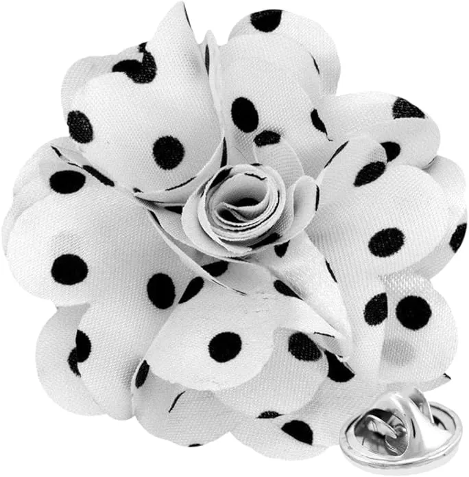 Vittorio Vico Unisex Polka Dot Flower Lapel Pin