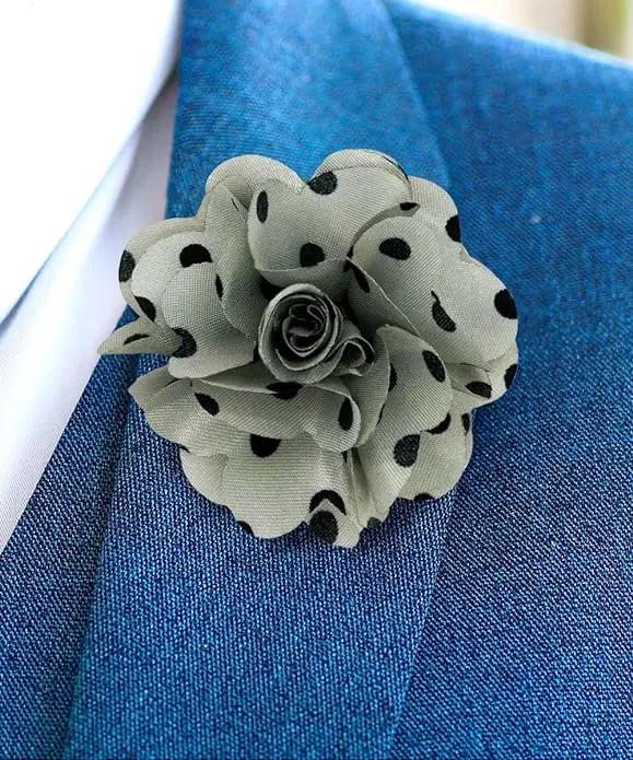 Vittorio Vico Unisex Polka Dot Flower Lapel Pin