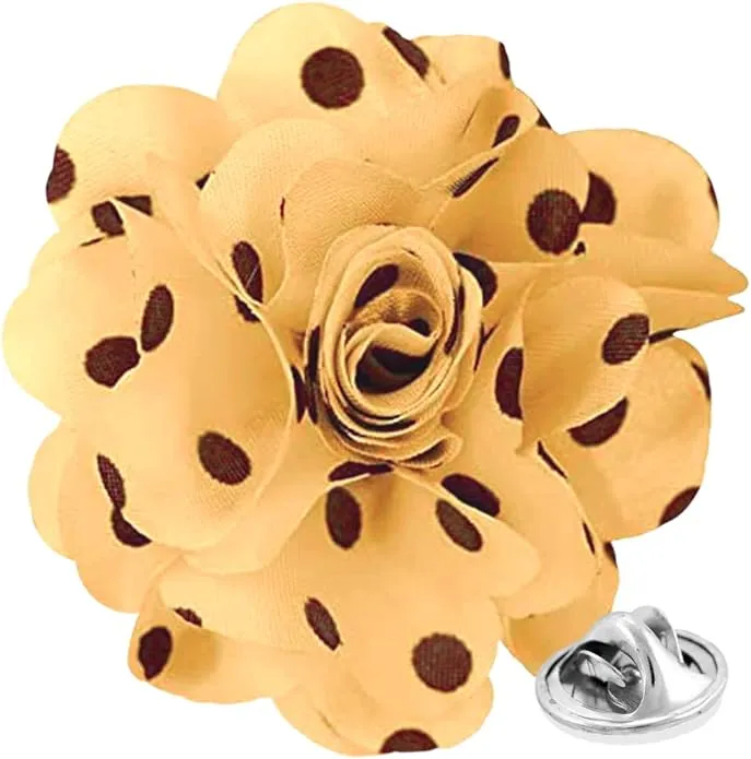 Vittorio Vico Unisex Polka Dot Flower Lapel Pin