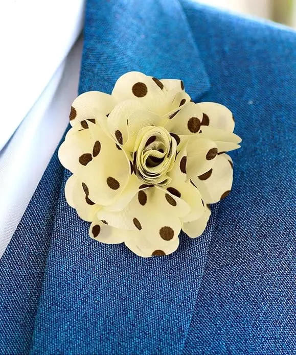 Vittorio Vico Unisex Polka Dot Flower Lapel Pin