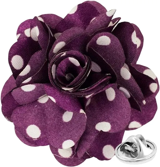 Vittorio Vico Unisex Polka Dot Flower Lapel Pin