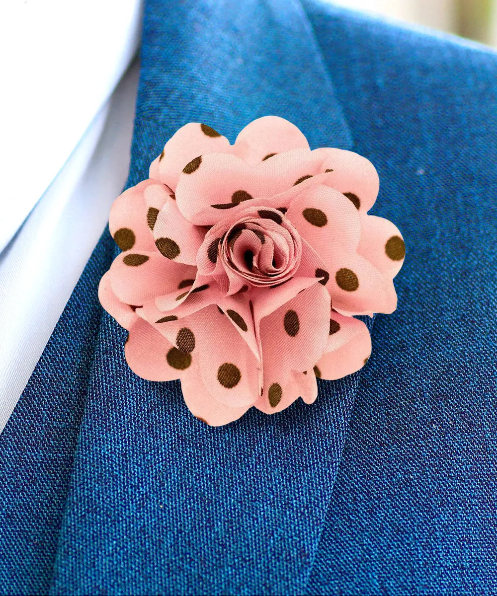 Vittorio Vico Unisex Polka Dot Flower Lapel Pin