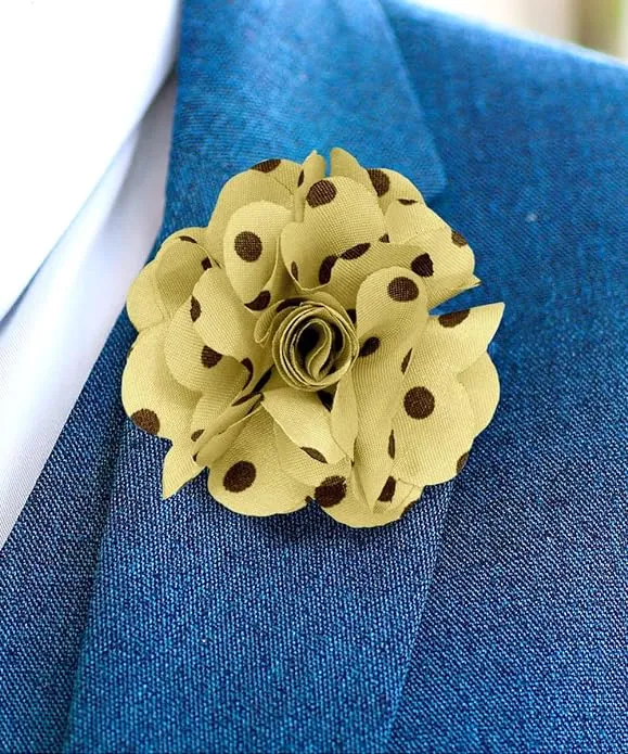 Vittorio Vico Unisex Polka Dot Flower Lapel Pin