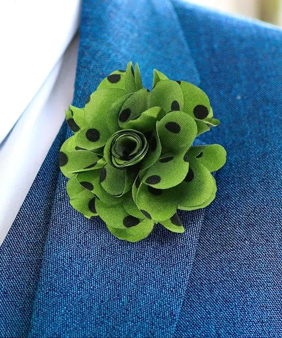 Vittorio Vico Unisex Polka Dot Flower Lapel Pin