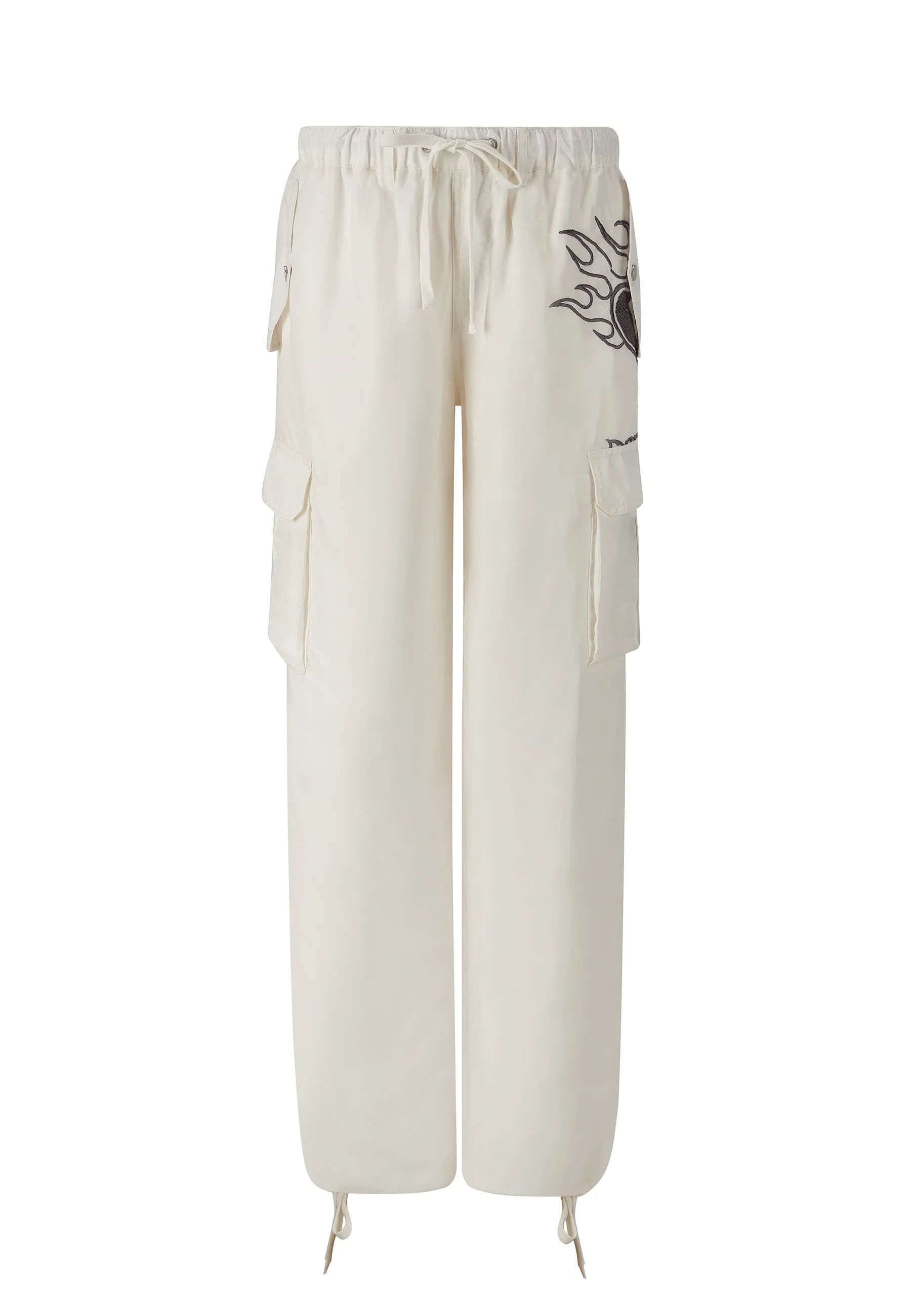 Womens Live Fast Cargo Trousers - White