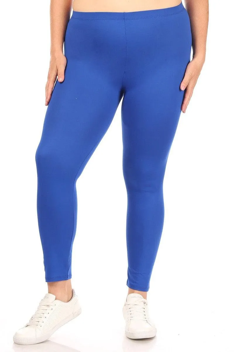 Women's Plus Size Elastic Band Waist Stretch Comfy Workout Leggings Pants