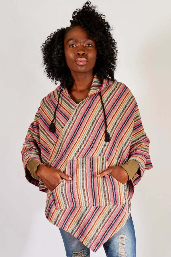 Woodstock Soft-washed Cotton Hoodie Poncho